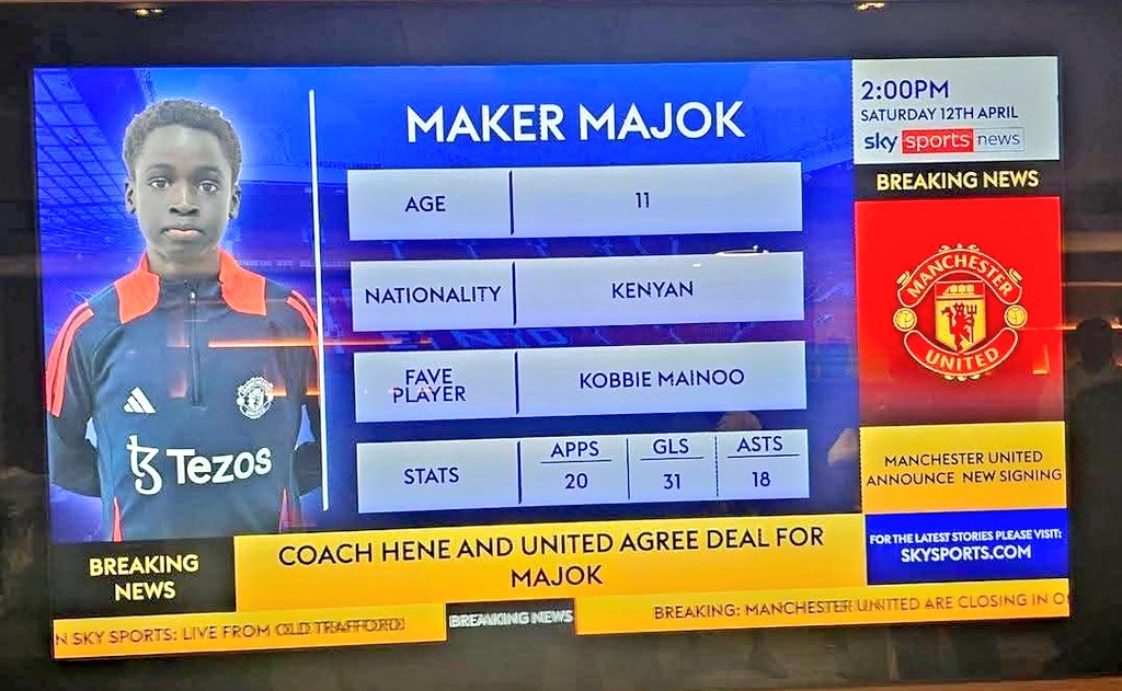 Manchester United Sign Kenyan-Born Starlet Maker Majok to Academy