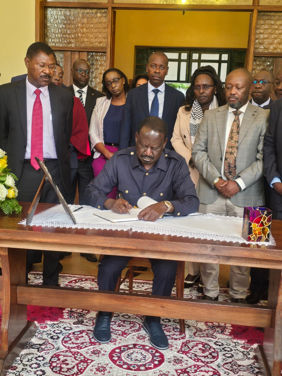 Raila Odinga Joins Speaker Wetangula and Catholic MPs at Nairobi’s Apostolic Nunciature to Mourn Pope Francis
